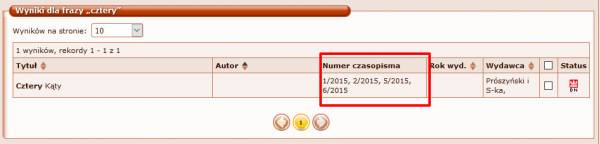 Nowa kolumna z numerem wydawnictwa ciągłego